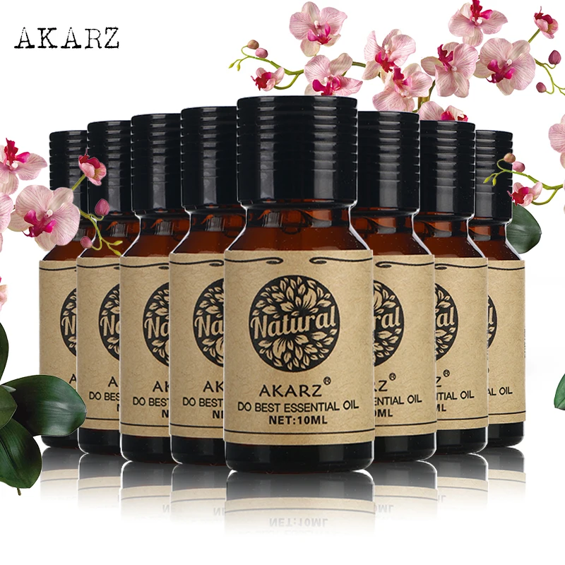 Akarz Value Pasti Tea Tree Rose Menta Piperita Limone Sandalo Geranio Osmanto Cherry Blossom Oli Essenziali 10Ml * 8