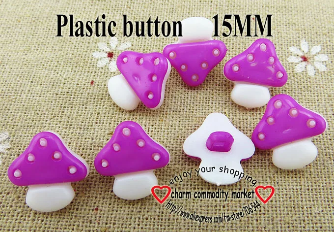 100 шт 15 мм грибной формы красные Окрашенные Пластиковые кнопки пальто сапоги швейная одежда аксессуары P-046-4 - Цвет: Purple