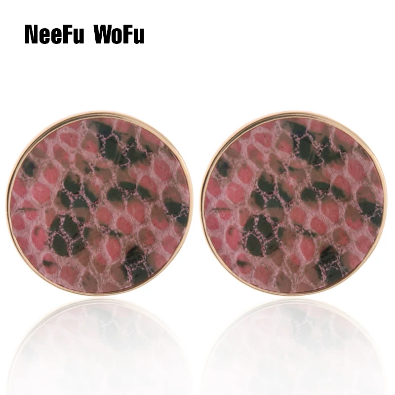 

NeeFu WoFu Tiger Leather Earring for Woman peace Big Earrings horse hair Large Brinco Snake Ear Oorbellen Christmas