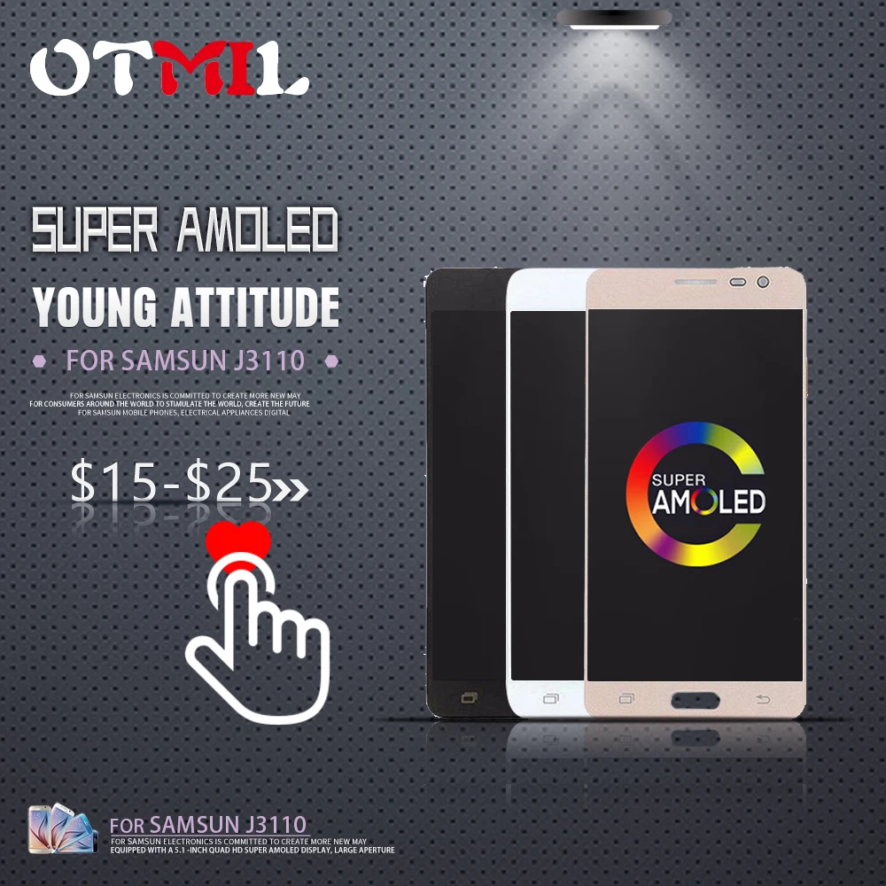 

OTMIL 5.0"AMOLED For SAMSUNG Galaxy J3110 LCD Display Touch Screen Digitizer For SAMSUNG J3 Pro Display For SAMSUNG J3Pro LCD #1