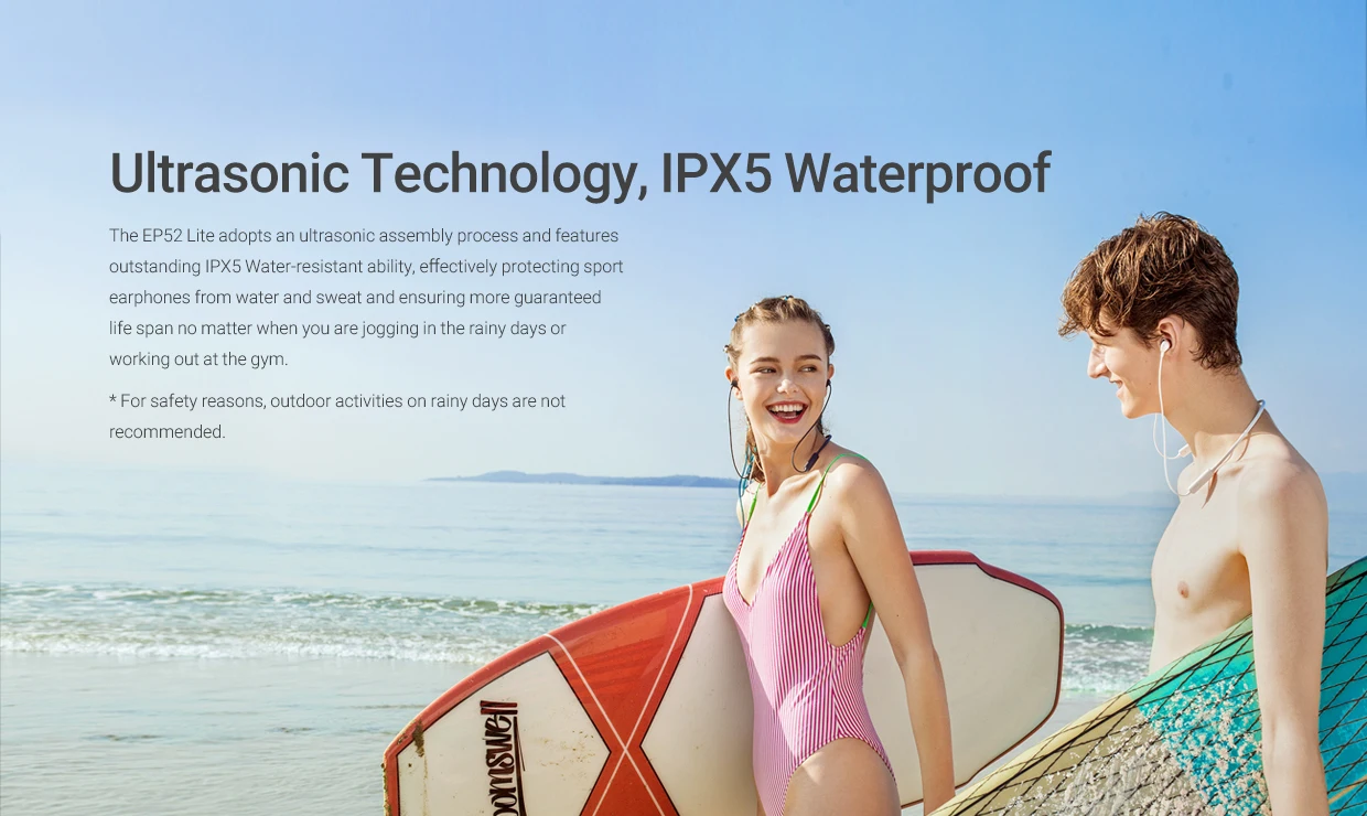 Новинка Meizu EP52 LITE Bluetooth наушники Беспроводные спортивные наушники водонепроницаемые IPX 8 часов батарея с микрофоном MEMS гарнитура