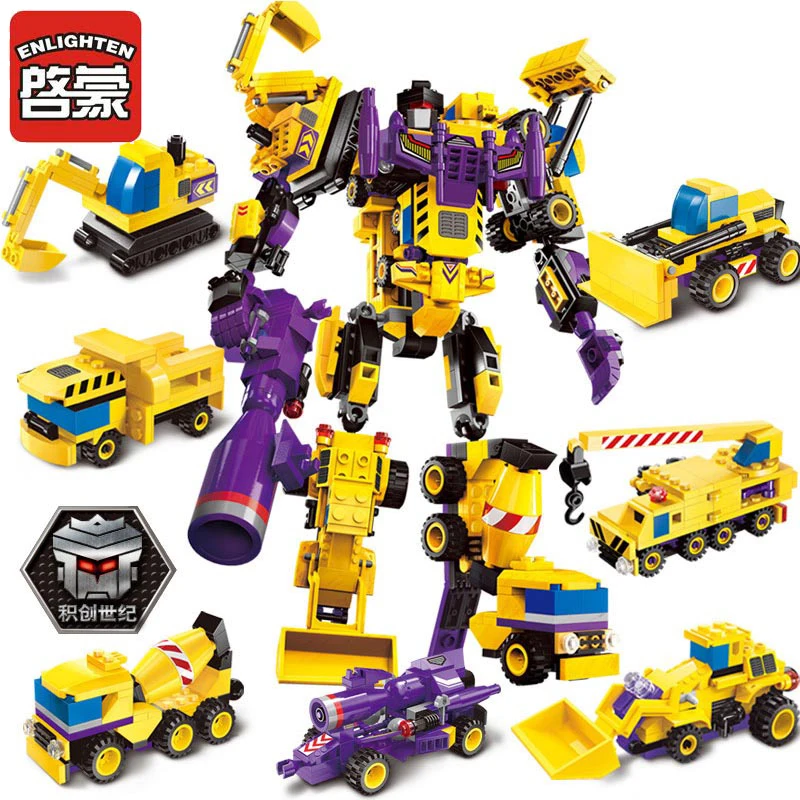 

Enlighten 7 in 1 Mars Creator God of War Fight Legoes Robot Model Building Blocks Sets Assembly Children Educational Toys Gift