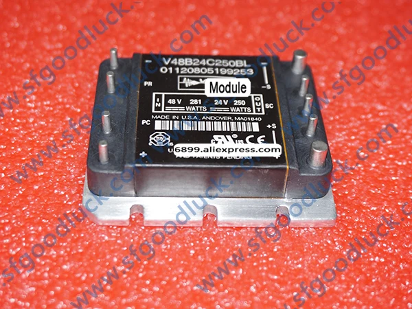 

V48B24C250BL Power Module D-D CONV 24V 10.42A 250W 36V-75V Input 9-DIP Module