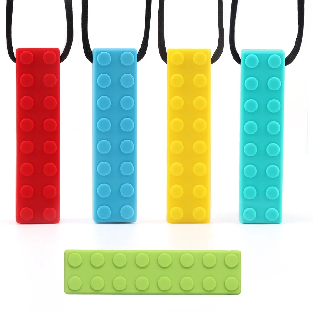 

TYRY.HU 10Pc Brick Sticks Silicone Teether BPA Free Material for DIY Baby Teething Necklace Toy Molar Pencil Set Pendant Gift