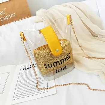 

Women Bag Sequins Jelly Transparent Wild Messenger Shoulder taschen women bolsa masculina sac femme malas de senhora bolso mujer