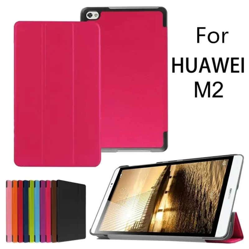 For Huawei MediaPad M2 801W  803L Cases Tri-Folded Stand PU Leather Full Body Protective Shell Book Style Tablet Cases Covers (1)