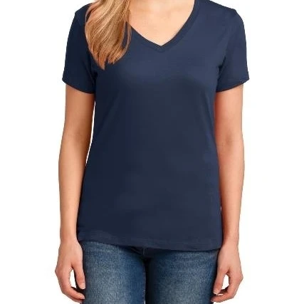 Port & Company LPC54V Ladies Core Cotton V-Neck Tees Navy - Medium (1)