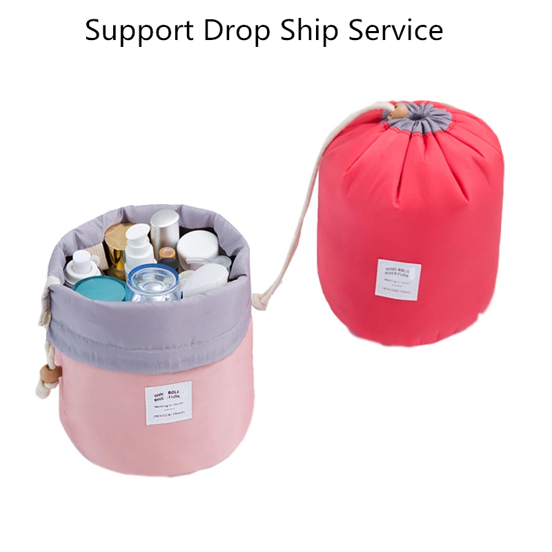 Do-Not-Miss-Drop-ship-drawstring-barrel-shaped-women-cosmetic-Bag-High-quality-makeup-organizer-storage