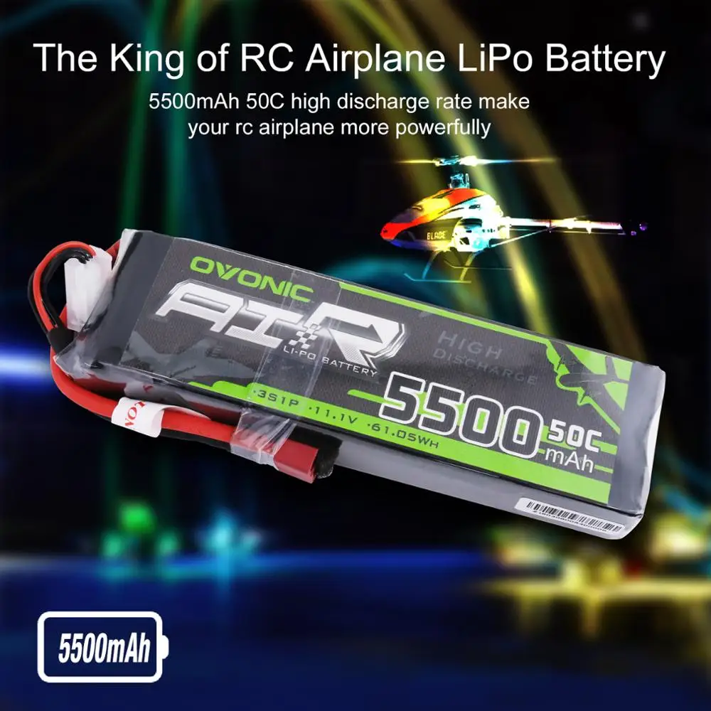 2х батарея ovoic LiPo 5500mAh 11,1 V LiPo 3S 50C аккумулятор Deans XT60 разъем для Erevo VXL 2,0 автомобиль Heli Quad