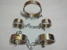 Секс Инструменты для продажи из нержавеющей стали секс Воротник Legcuffs наручники сексуальные секс-игрушки садо комплект секс-игрушки для взрослых для обувь для мужчин и женщин
