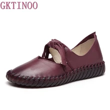 GKTINOO/Весенняя женская обувь на плоской подошве; Мокасины с бахромой; мягкая женская обувь из натуральной кожи; повседневная женская обувь ручной работы на плоской подошве