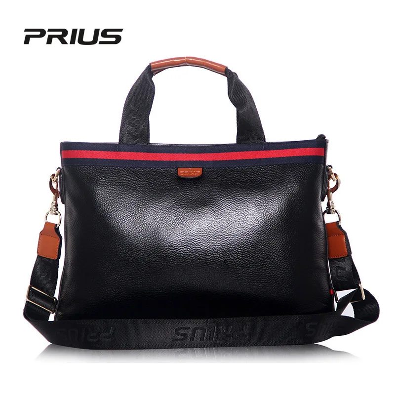 PRIUS 2017 Fashion Handbags Casual Briefcase Business Shoulder Bag Genuine Leather Messenger Bags Computer Laptop Handbag Bag