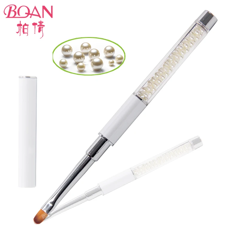 

2016 New Arrival BQAN Gorgeous Fashion Pearl Metal Handle Oval Nylon Hair Gel Brush 1 PC Free Shipping