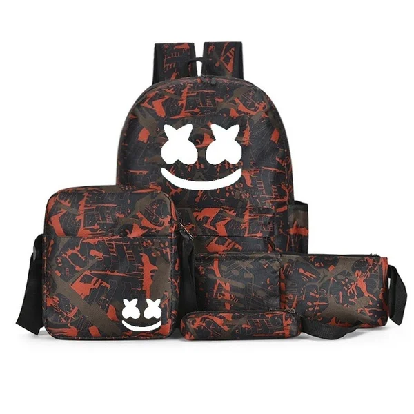 BPZMD 5 шт./компл. DJ Зефир школьная сумка, комплект для подростков, для мальчиков и девочек, рюкзак для школьников световой Анти-кражи Рюкзак Back To School
