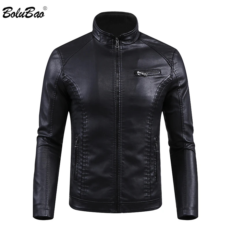 

BOLUBAO Brand Men's Leather Jackets Coats Winter Male Fashion Faux PU Jacket Men Comfortable Warm Leather Jackets