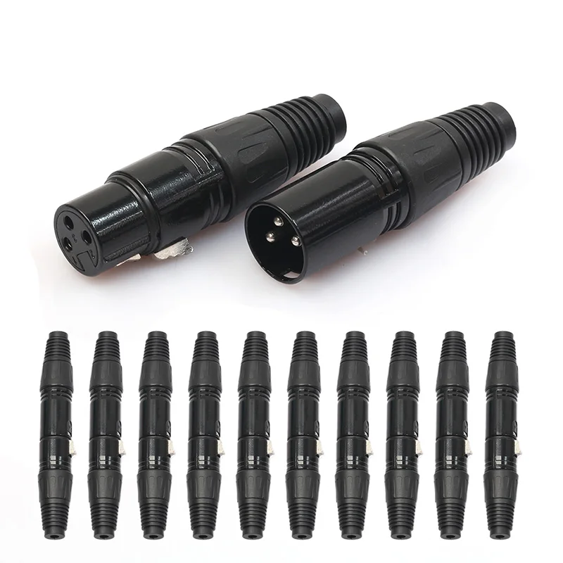 

10 Pairs XLR 3 Pin Female Jack/Male Plug Audio Microphone MIC Audio Connector