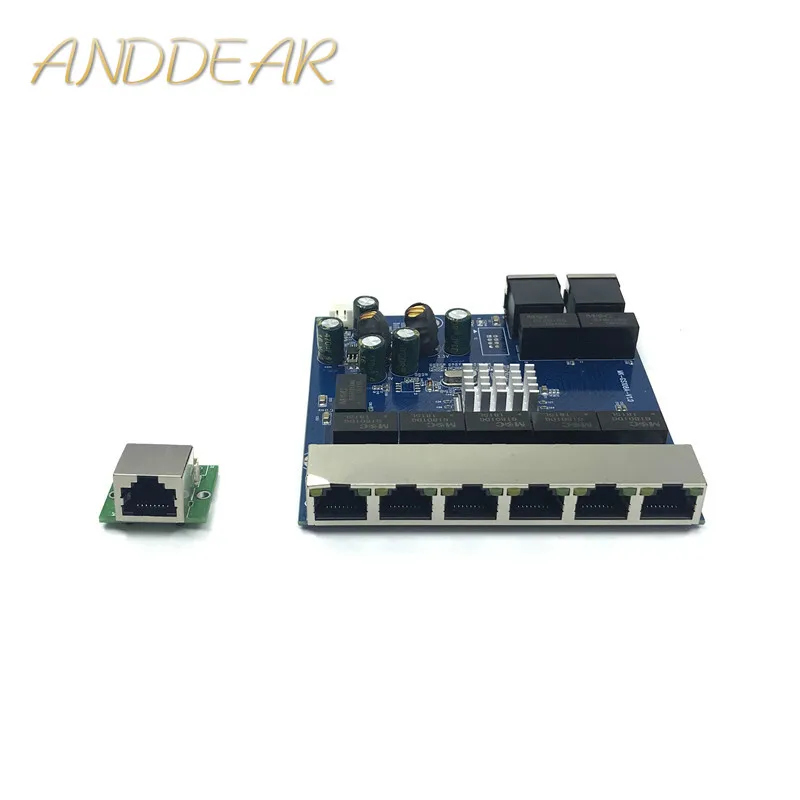 Industrial Ethernet Switch Module 5 Ports Unmanaged10/100/1000mbps PCBA board OEM Auto-sensing Motherboard | Электроника