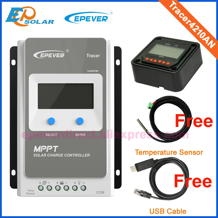 EPEVER mppt 40A 40 ампер солнечный банк контроллер питания Tracer4210AN ЖК-дисплей 12В 24В авто