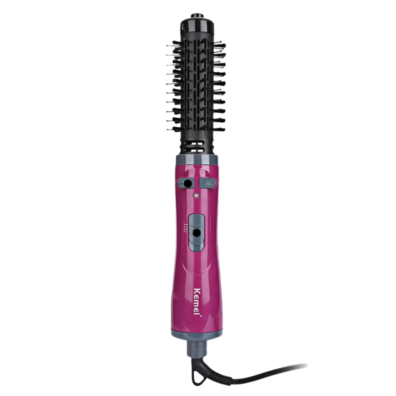 

Kemei Electric Hair Dryer Brush 2 in 1 Hair Straightener Roller Curling Rod Rotating Iron Brush One Step Hair Curler Brush Eu