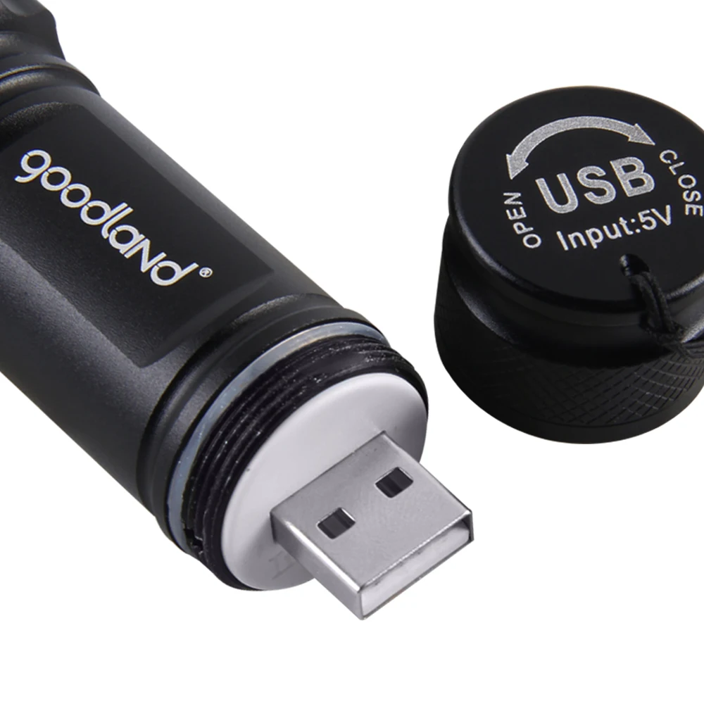 USB светодиодный фонарик на аккумуляторах светодиодный факел 18650 тактический фонарь T6 мощный Водонепроницаемый мини 3 режима Масштабируемые для кемпинга