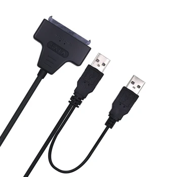 

Wholesale SATA TO USB Line USB 2.0 to SATA for Hard Disk Drive Adapter with USB Power Cable