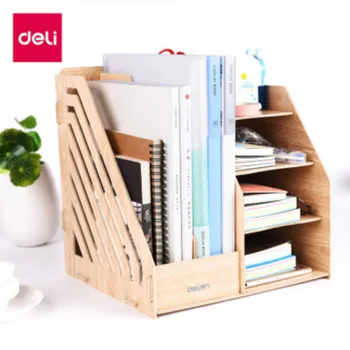 

Capable of wooden document shelf desktop bookshelf stationery office supplies data shelf document frame home