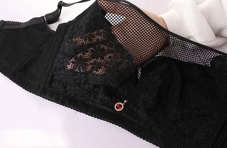Queenral Women Bras Push Up Bralette Sexy Lace Bra Plus Size Brassiere Comfort Lingerie Wire Free Sostenes Mujer Grande Thin Bra55