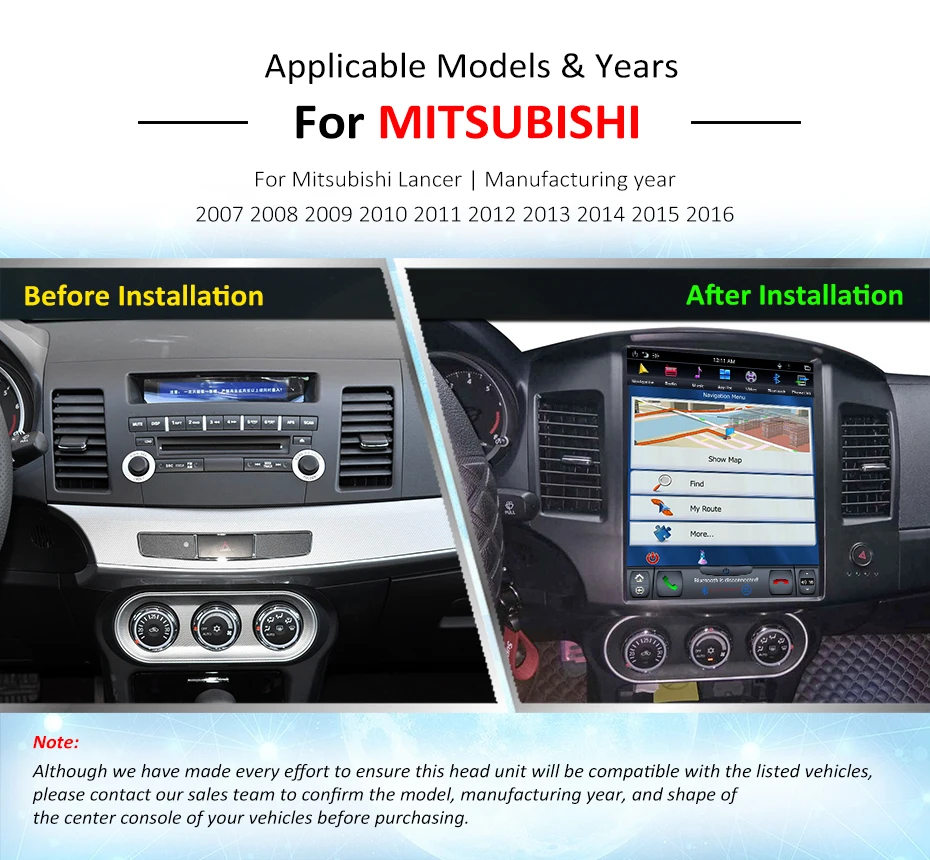 Sale Android 8.1 IPS 6 core 4GB RAM Tesla style Car DVD GPS Navigation for Mitsubishi Lancer 2007 - 2017 head unit multimedia radio 1