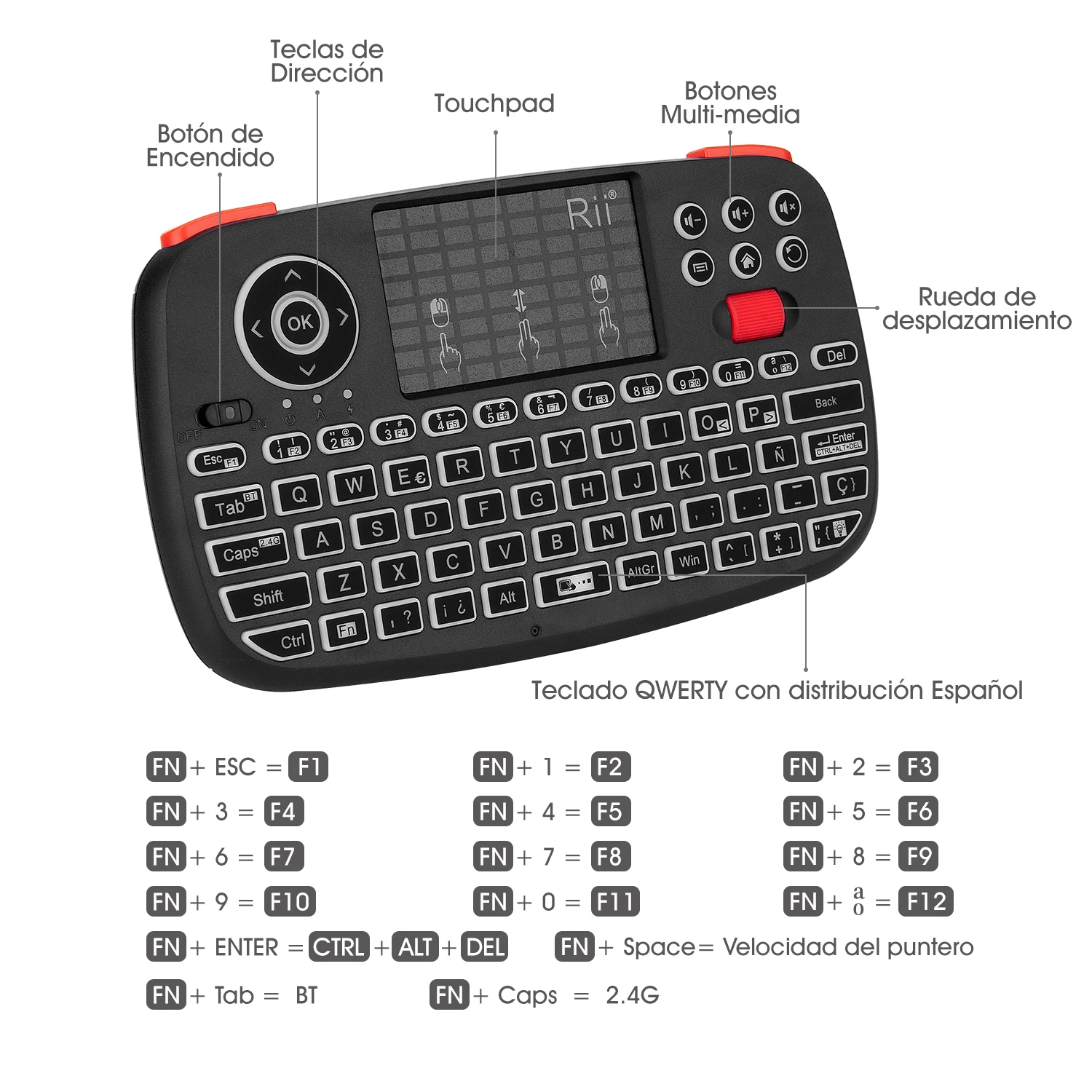 duplo modos handheld fingerboard backlit mouse touchpad