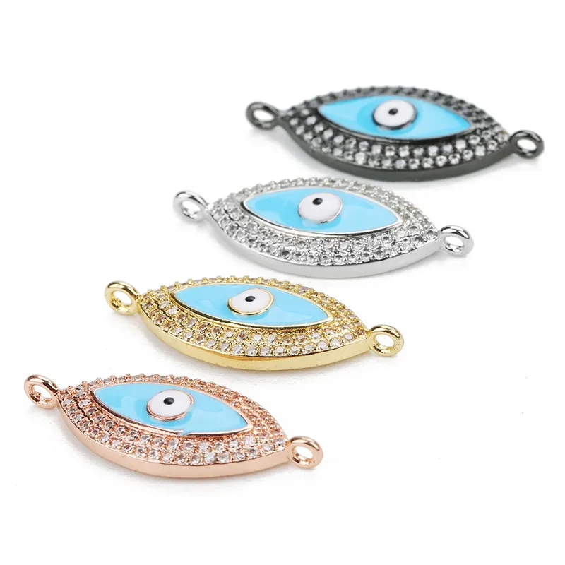 XINYAO 1 шт винтажный медный золотой цвет Cz Pave Evil Eye соединитель подвеска Шарм для