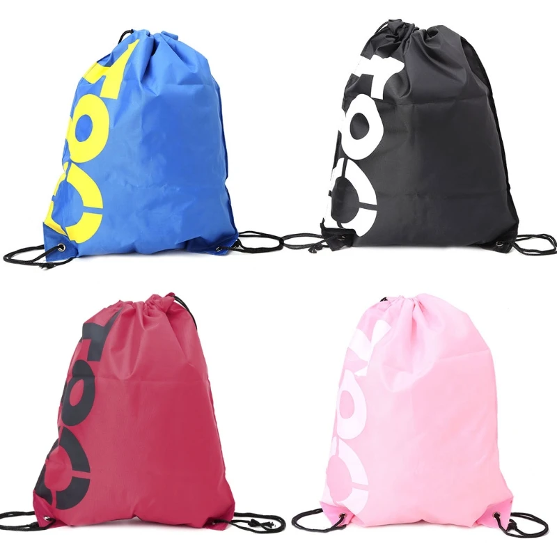 4 Colors Backpack Shopping Drawstring Bags Waterproof Travel Beach Gym Shoes Sports Oxford Cloth Pack