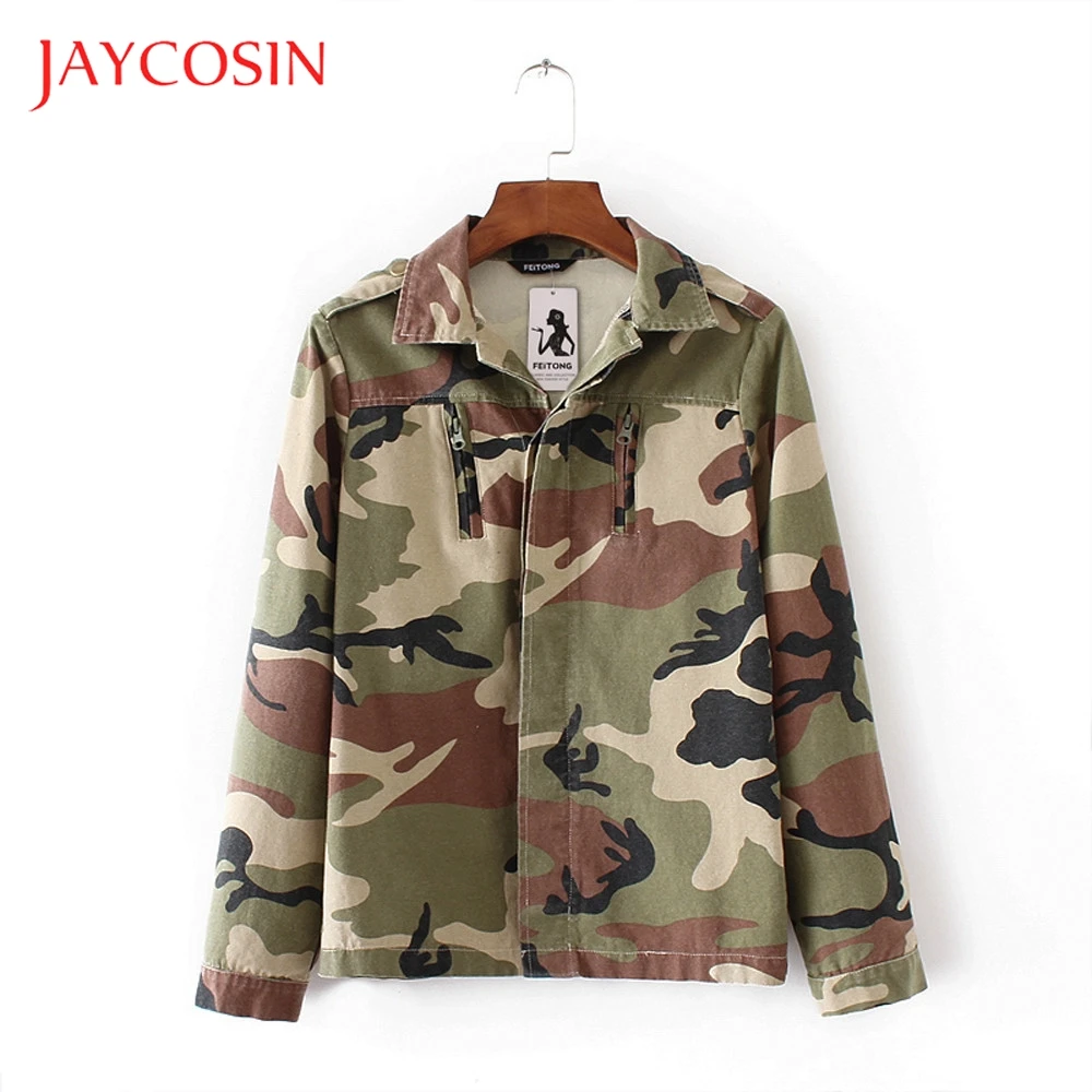 

JAYCOSIN Camouflage Jacket Coat Women Autumn Winter Street Jacket Women Casual Jackets Fashion Style Canvas Material