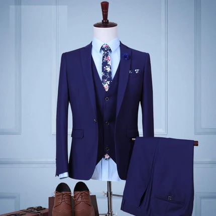 Newest Collection Business Suits Groomsman Groom Tuxedos Custom Made 3 pieces Men Wedding/Dinner/Prom Party (Jacket+Pants+Vest)