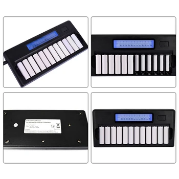 

Intelligent Battery Charger Lcd Display Speedy Smart Charger 12 Battery Slots For 1.2V Ni-Mh Ni-Cd Aaa Aa Batteries(Us Plug)