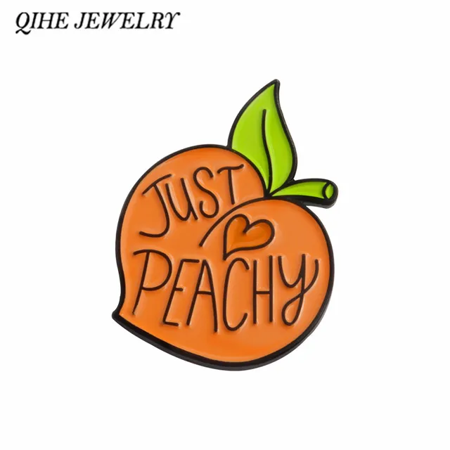 Qihe Jewelry Fruit Peach Pins Just Peachy Quote Badges Brooches For Women Lapel Pin Kawaii Just Qihe Jewelry Fruit Peach Pins Just Peachy Quote Badges Brooches For Women Lapel Pin Kawaii Just
