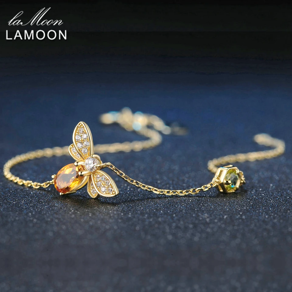 LAMOON Bee Sterling Silver 925 Jewelry Sets For Women 1ct
