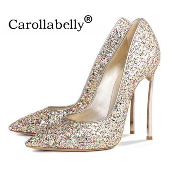 

sexy glitter women shoes metal heel sequined shoes pumps,8cm or 10cm or 12cm high heels pointed toe wedding bridal shoes