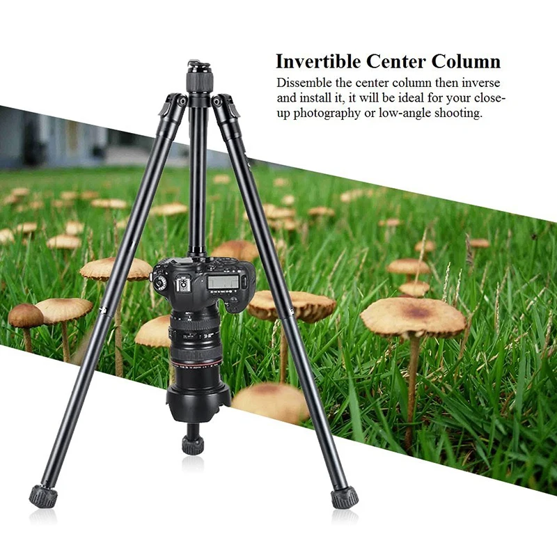 

Travel Tripod Selfie Stick Stand, Portable Lightweight 5-Section Adjustable Aluminum Camera Video Tripod with Swivel Ball Head