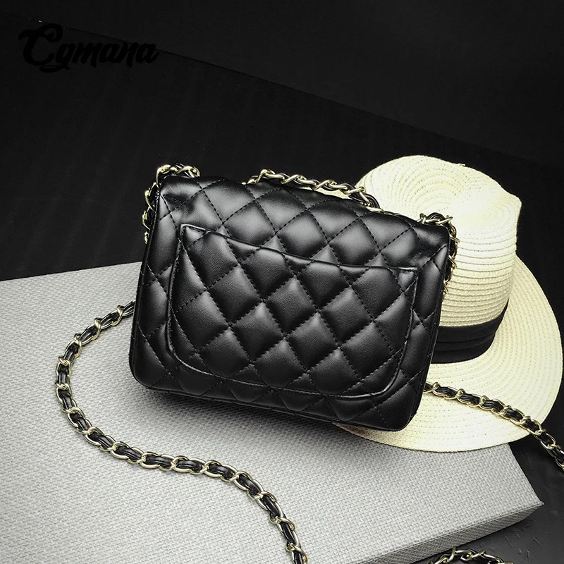 CGmana кожа стеганая сумка Для женщин 2018 Crossbody сумки на плечо Lady дизайнерский бренд
