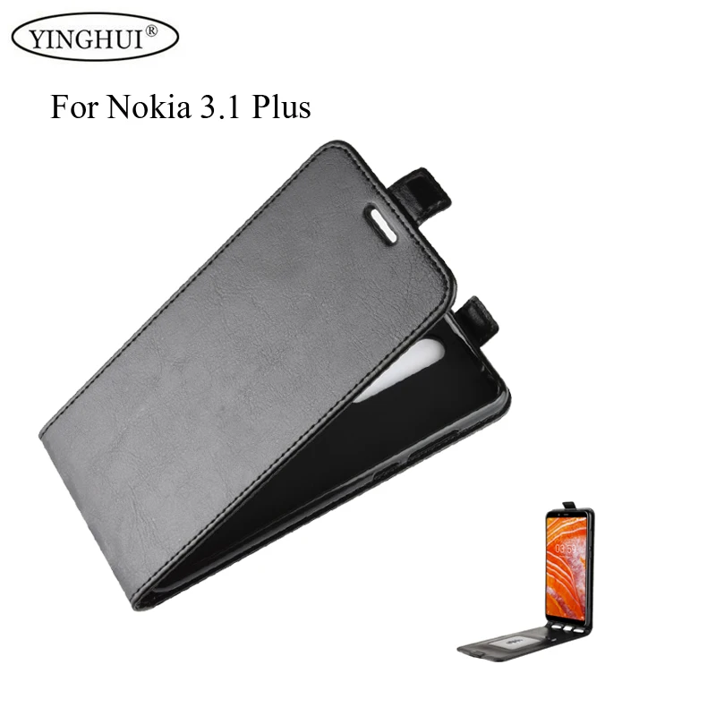 

For Nokia 3.1 Plus Luxury Wallet Vertical Flip PU Leather Back Cover Cases For Nokia 3.1 Plus Phone Protective Bag
