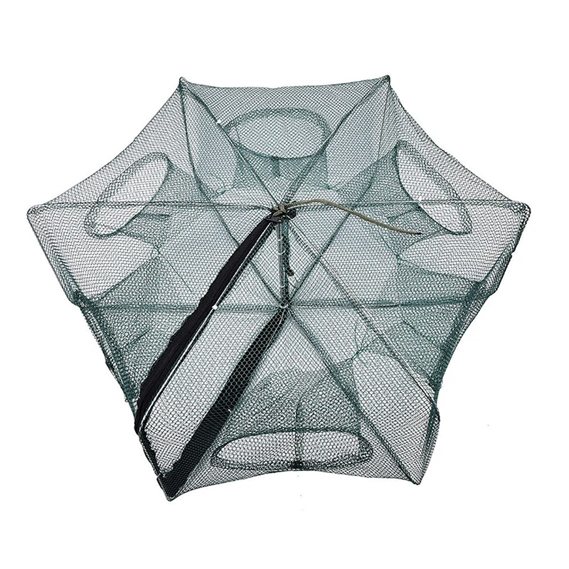 

Fishing Bait Trap Fish Net 6 Hole Cast Dip Cage Crab Minnow Crawdad Shrimp Gift