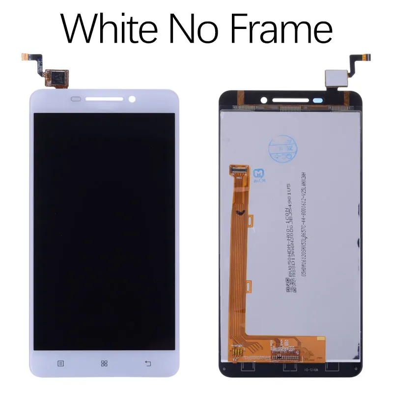 Дисплей для LENOVO A5000 A 5000 LCD в сборе с тачскрином на рамке черный белый - Цвет: No Frame White
