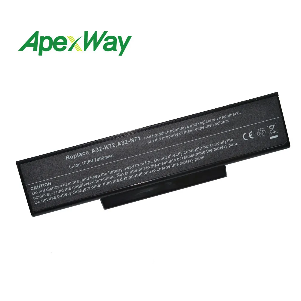 

9Cell 11.1v 6600mAh Laptop battery for ASUS A32-K72 N71 N71J N71JA N71JQ 70-NX01B1000Z 70-NXH1B1000Z N71JV N71V N71VG A32-N71