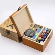 

Vintage hand stitching Solid wood sewing box Home Set Storage box Sewing kit Sewing Handmade DIY Sewing tools