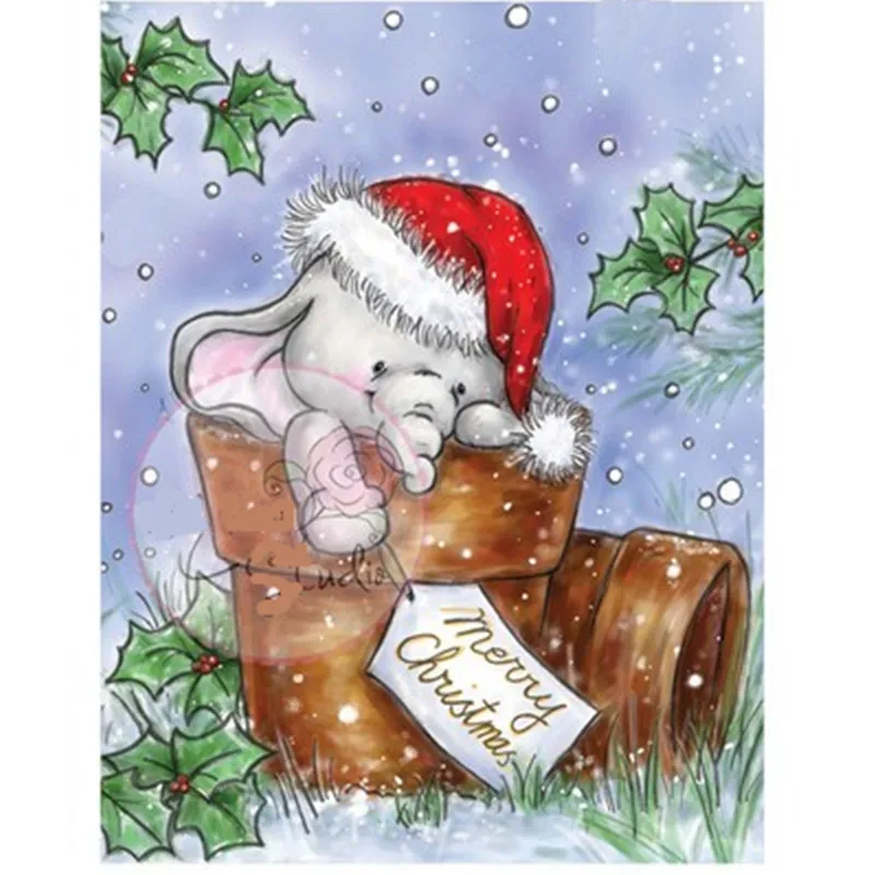 

Cartoon hat elephant pattern Transparent Clear Stamp DIY Silicone Seals Scrapbooking Card Making Photo Album Decoration