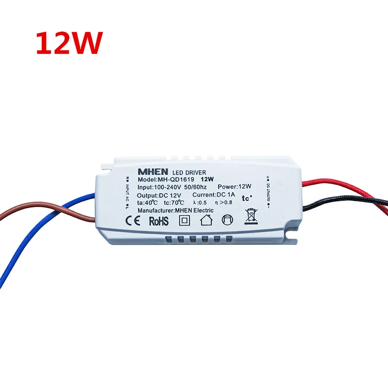 Светодиодный драйвер постоянного напряжения переменного тока 100-240 В постоянного тока 12 Вт 20 Вт 40 Вт 60 Вт 100 Вт Источник питания постоянного тока CE для G4 G5.3 светодиодный шарик лампы - Цвет: 12W