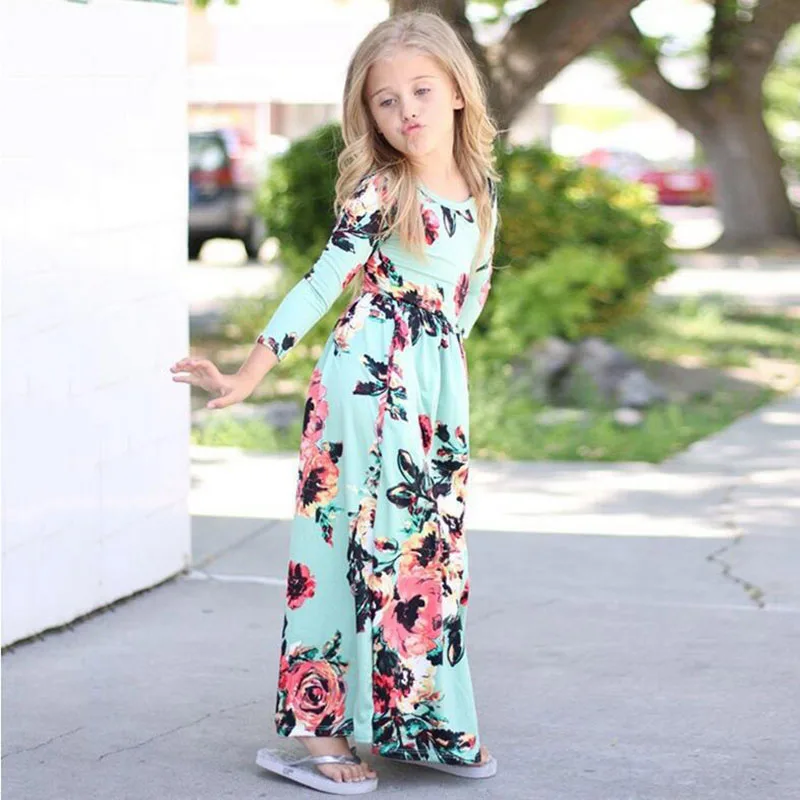 Girls Dress Fashion Bohemian Dress for Girls Beach Tunic Floral Casual Maxi Dresses 3 4 5 6 7 8 9 10 Years Princess Costume my little pony для девочек платье для девочки