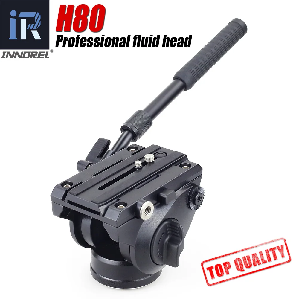 

H80 Video Fluid Head Hydraulic Damping DSLR Tripod Monopod Manfrotto 501PL Bird Watching 2 sections handle Panoramic head 360