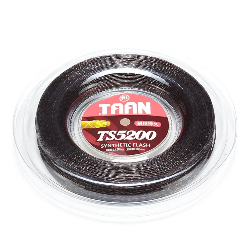 TAAN 2 катушки/лот синтетическая вспышка 1,3 мм Теннисная ракетка струна 200 м Катушка прочная тренировочная спортивная мягкая струна для теннисной ракетки TT5200 - Цвет: flash black