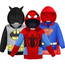 Batman Thor Superman Boys Hoodies The Avengers Captain America Iron Man Sweatshirt Coat For Boy Girls Autumn Minnie Kids Clothes